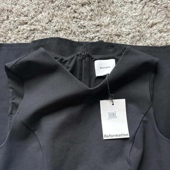 Reformation Elegant Black Sleeveless Dress Size Large NWTs $250 - Picture 6 of 7